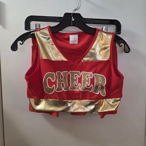 Red & Gold Kids Cheer Matching Set Top - Unbranded